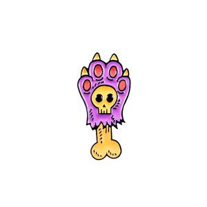 Kawaii Pastel Halloween Puppy Paw Foot Enamel Pin